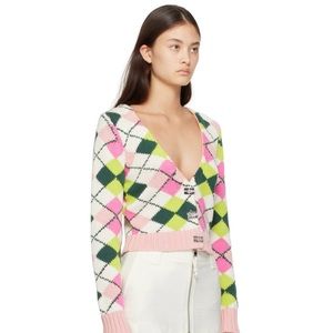 Ganni graphic v neck cardigan